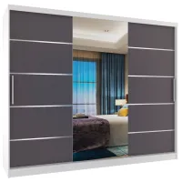 Шкаф Belini Premium MBP SZP8 SZP8/0/1W/2SR1L/0/KLAL 235 x 60см x 216 / ЛДСП / Белый