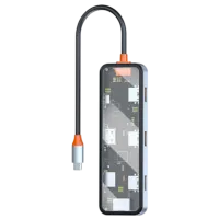 Adaptor Hub WIWU Cyber 8 in 1 USB Type-C/ Gray