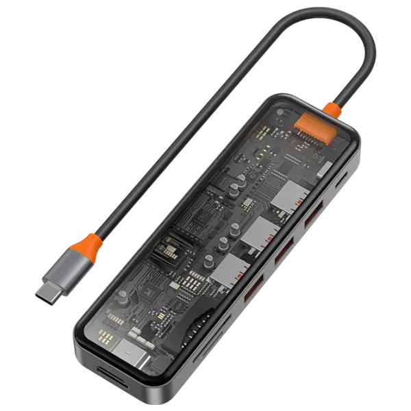 Adaptor Hub WIWU Cyber 7 in 1 USB Type-C/ Gray photo 1