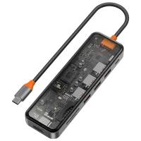 Adaptor Hub WIWU Cyber 7 in 1 USB Type-C/ Gray