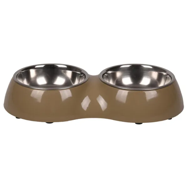Миска для животных Flamingo Divar Duo Taupe S нерж. сталь photo 1 Миска для животных Flamingo Divar Duo Taupe S нерж. сталь photo 1