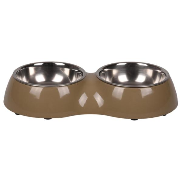 Миска для животных Flamingo Divar Duo Taupe S нерж. сталь photo 1 Миска для животных Flamingo Divar Duo Taupe S нерж. сталь photo 1