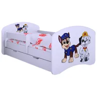 Pat pentru copii Happy Babies Happy Two Dogs L06 90 x 180 cm/ Placa/ White