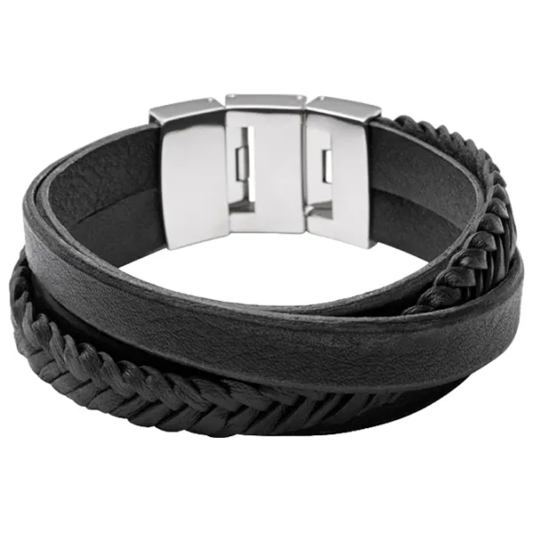 Brățară pentru bărbați FOSSIL JF02079040 Inox/ Black photo 1 Brățară pentru bărbați FOSSIL JF02079040 Inox/ Black photo 1