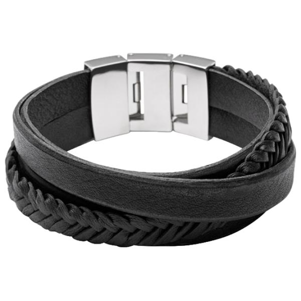 Brățară pentru bărbați FOSSIL JF02079040 Inox/ Black photo 1 Brățară pentru bărbați FOSSIL JF02079040 Inox/ Black photo 1