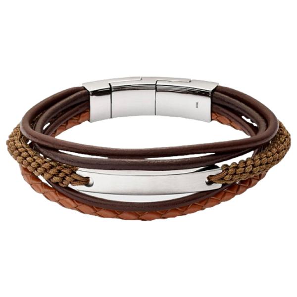 Brățară pentru bărbați FOSSIL JF02703040 Inox/ Brown photo 1 Brățară pentru bărbați FOSSIL JF02703040 Inox/ Brown photo 1