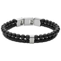 Браслет для мужчин FOSSIL JF02763040 Полудрагоценный камень/ Черный