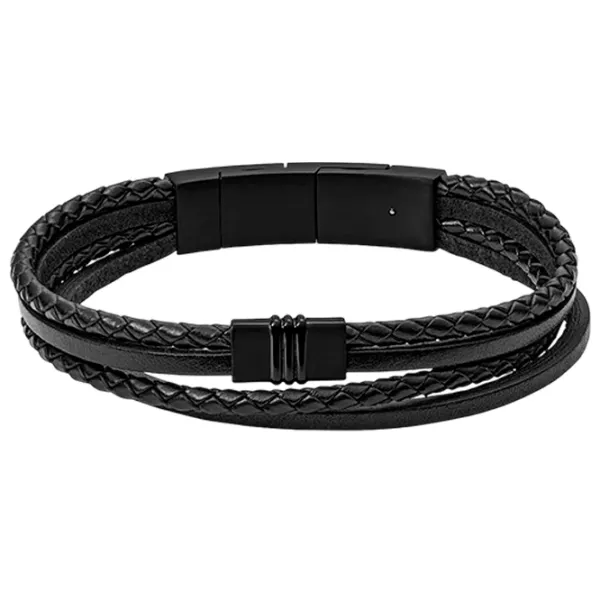 Brățară pentru bărbați FOSSIL JF03098001 Inox/ Black photo 1 Brățară pentru bărbați FOSSIL JF03098001 Inox/ Black photo 1