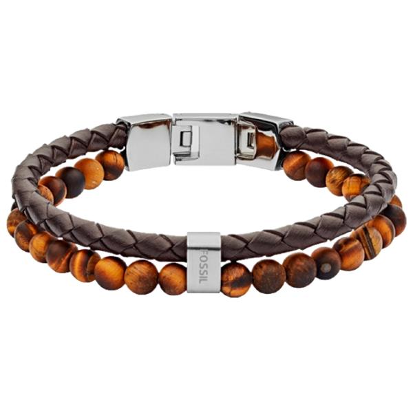 Браслет для мужчин FOSSIL JF03118040 нерж. сталь/ Коричневый photo 1 Браслет для мужчин FOSSIL JF03118040 нерж. сталь/ Коричневый photo 1