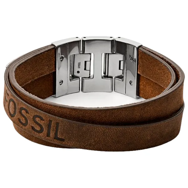 Brățară pentru bărbați FOSSIL JF03188040 Inox/ Brown photo 1 Brățară pentru bărbați FOSSIL JF03188040 Inox/ Brown photo 1