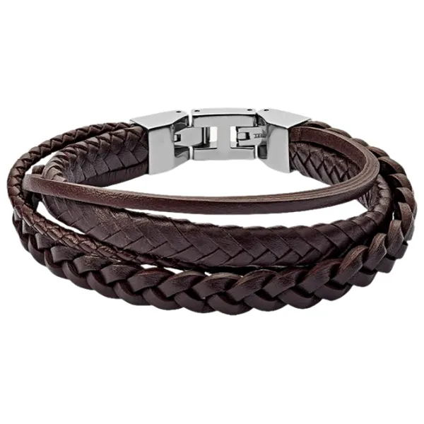 Браслет для мужчин FOSSIL JF03190040 нерж. сталь/ Коричневый photo 1