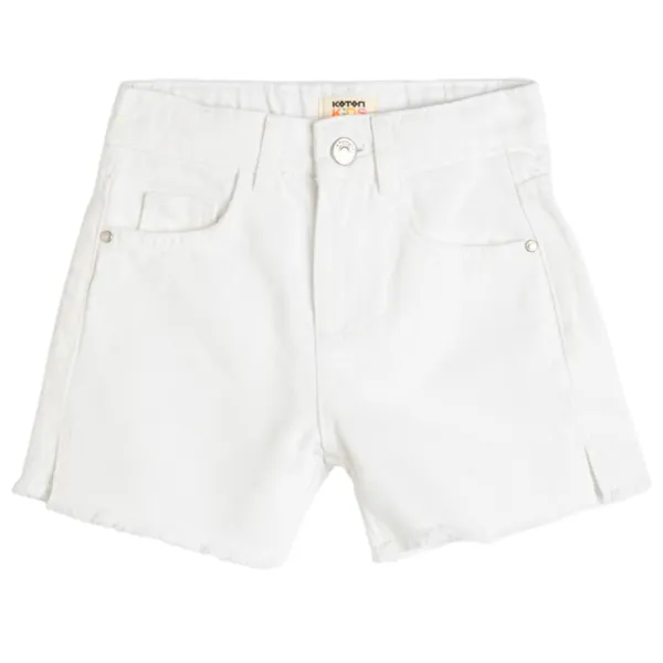 Pantaloni scurți pentru fetiţe Koton 4SKG40012AD 152/ White photo 1 Pantaloni scurți pentru fetiţe Koton 4SKG40012AD 152/ White photo 1