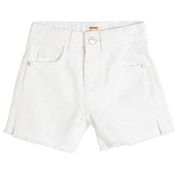 Pantaloni scurți pentru fetiţe Koton 4SKG40012AD 152/ White photo 1 Pantaloni scurți pentru fetiţe Koton 4SKG40012AD 152/ White photo 1