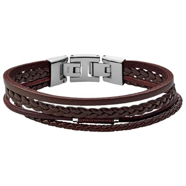 Браслет для мужчин FOSSIL JF03914040 нерж. сталь/ Коричневый photo 1 Браслет для мужчин FOSSIL JF03914040 нерж. сталь/ Коричневый photo 1