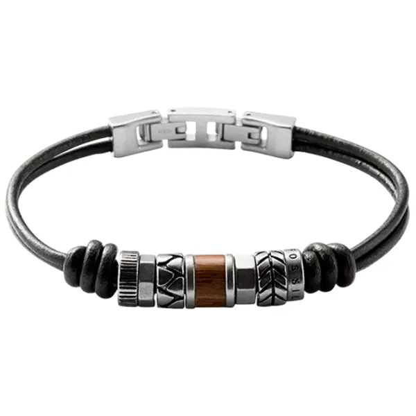Brățară pentru bărbați FOSSIL JF84196040 Inox/ Black photo 1 Brățară pentru bărbați FOSSIL JF84196040 Inox/ Black photo 1