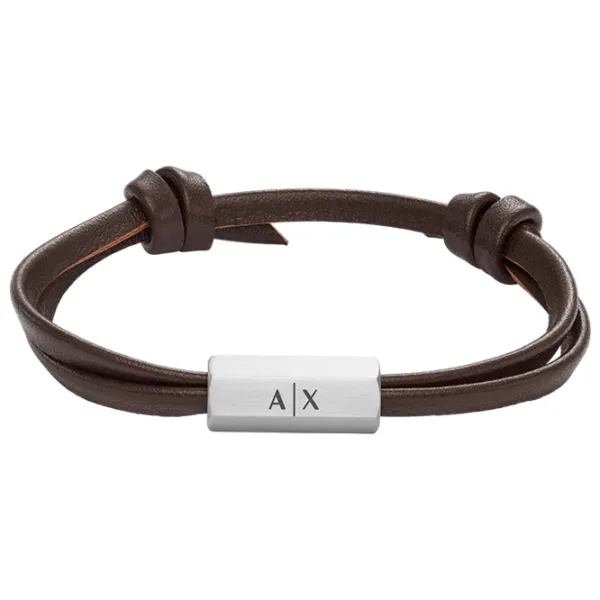 Brățară pentru bărbați Armani Exchange AXG0096040 Inox/ Brown photo 1