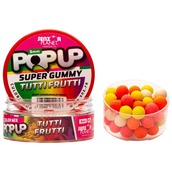 Boilies Senzor Planet Pop-Up Super Gummy Tutti Frutti/ 0.03 kg/ 8 mm photo 1 Boilies Senzor Planet Pop-Up Super Gummy Tutti Frutti/ 0.03 kg/ 8 mm photo 1