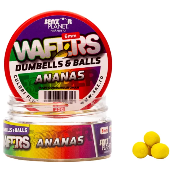Бойлы Senzor Planet Wafters Dumbells & Balls Ананас/ 0.015 кг/ 6 мм photo 1 Бойлы Senzor Planet Wafters Dumbells & Balls Ананас/ 0.015 кг/ 6 мм photo 1