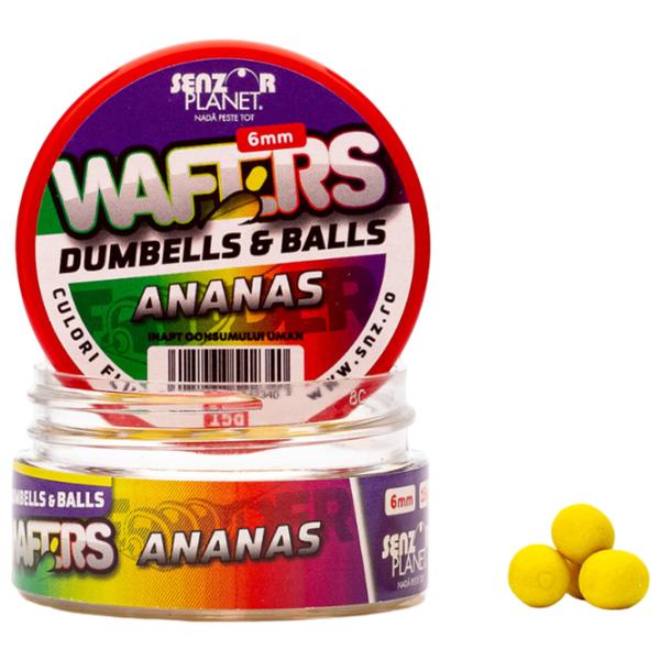 Бойлы Senzor Planet Wafters Dumbells & Balls Ананас/ 0.015 кг/ 6 мм photo 1 Бойлы Senzor Planet Wafters Dumbells & Balls Ананас/ 0.015 кг/ 6 мм photo 1