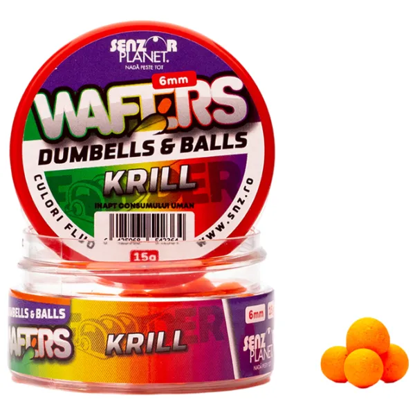 Boilies Senzor Planet Wafters Dumbells & Balls Krill/ 0.015 kg/ 6 mm photo 1 Boilies Senzor Planet Wafters Dumbells & Balls Krill/ 0.015 kg/ 6 mm photo 1