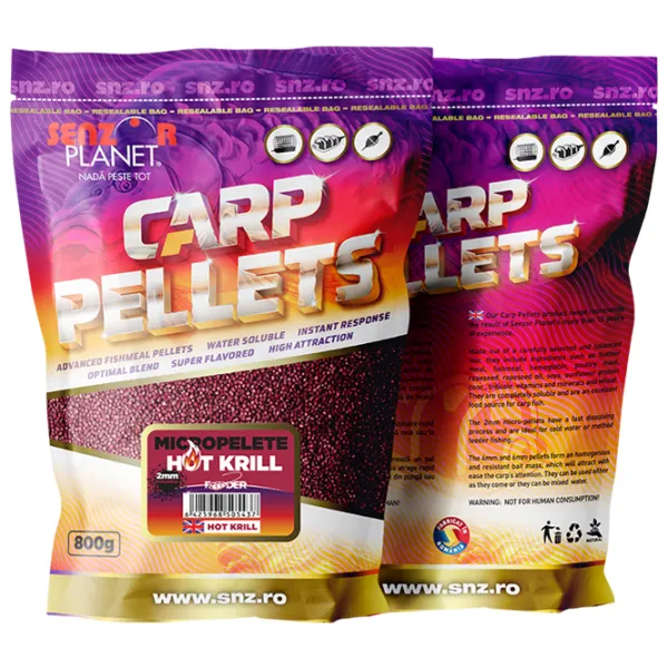 Pelete Senzor Planet Carp Pellets Hot Krill/ 0.8 kg/ 2 mm photo 1