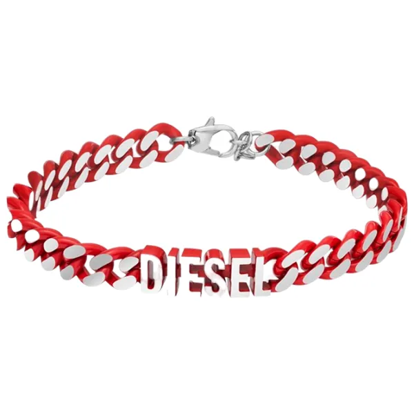 Brățară unisex DIESEL DX1415040 Inox/ Red photo 1 Brățară unisex DIESEL DX1415040 Inox/ Red photo 1