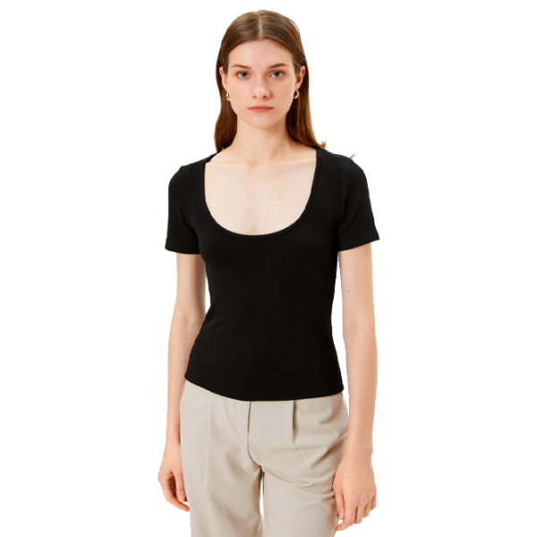 Tricou pentru femei Koton 4SAK50149EK 69 % viscoză/ Black photo 1