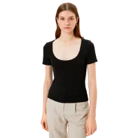 Tricou pentru femei Koton 4SAK50149EK 69 % viscoză/ Black