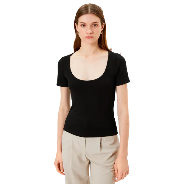 Tricou pentru femei Koton 4SAK50149EK 69 % viscoză/ Black photo 1