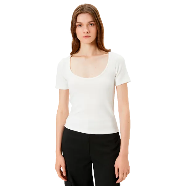 Tricou pentru femei Koton 4SAK50149EK 69 % viscoză/ White photo 1