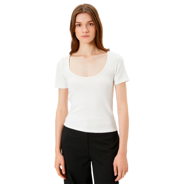 Tricou pentru femei Koton 4SAK50149EK 69 % viscoză/ White photo 1