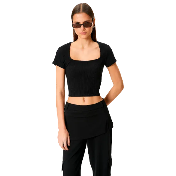 Tricou pentru femei Koton 4SAL10804IK 30% poliester/ Black photo 1