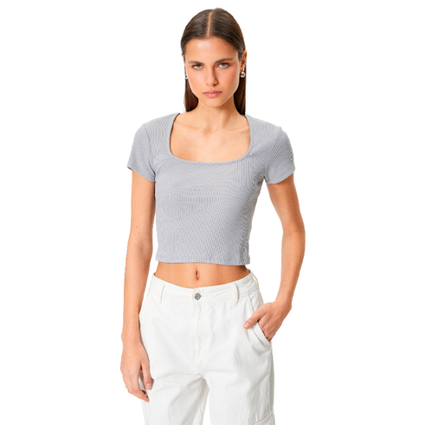 Tricou pentru femei Koton 4SAL10804IK 30% poliester/ Gray photo 1