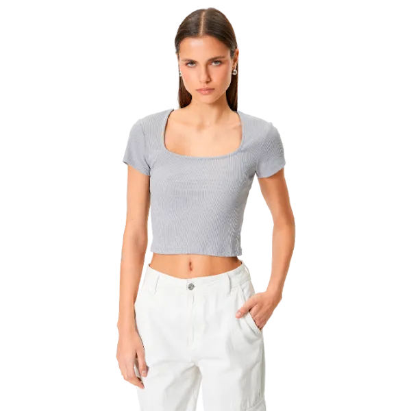 Tricou pentru femei Koton 4SAL10804IK 30% poliester/ Gray photo 1