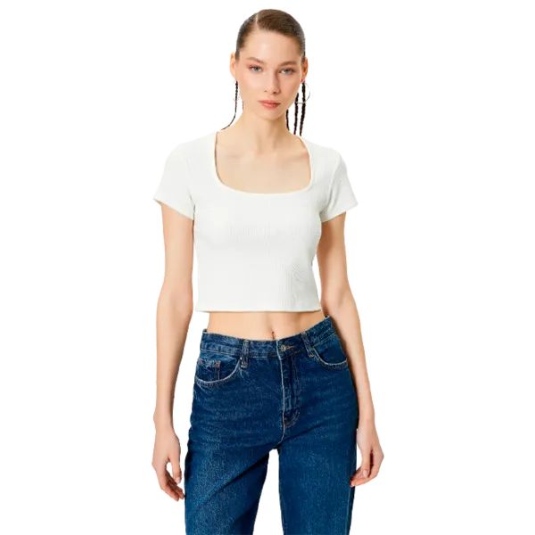 Tricou pentru femei Koton 4SAL10804IK 30% poliester/ White photo 1