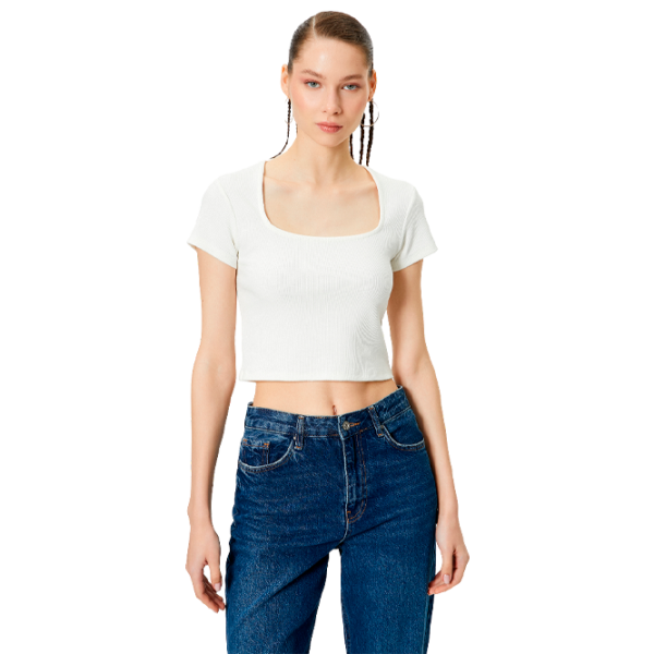 Tricou pentru femei Koton 4SAL10804IK 30% poliester/ White photo 1