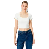 Tricou pentru femei Koton 4SAL10804IK 30% poliester/ White