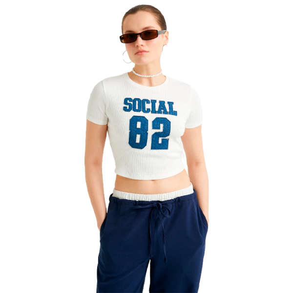 Tricou pentru femei Koton 4SAL10850IK 4 % Elastan/ White photo 1