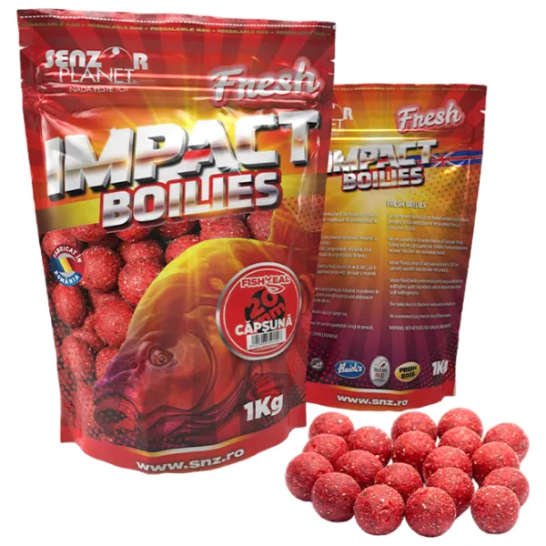 Бойлы Senzor Planet IMPACT Boilies Клубника/ 1 кг/ 20 мм photo 1
