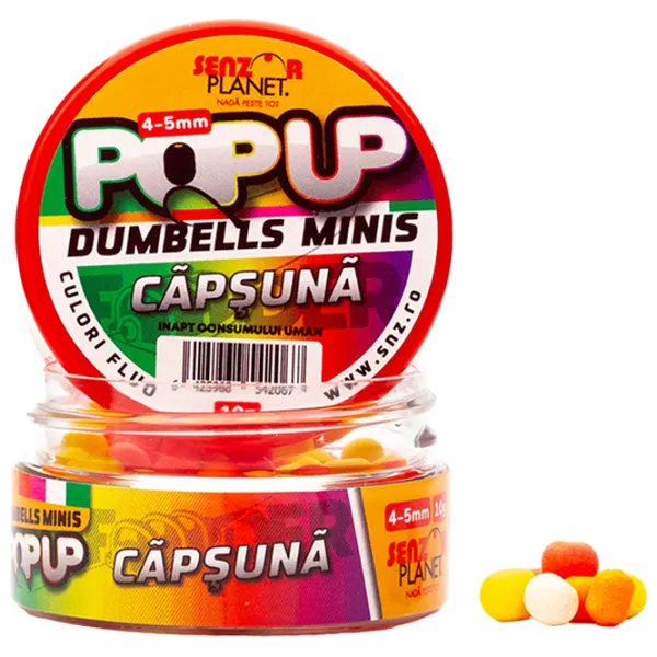 Boilies Senzor Planet Pop-Up Dumbells Minis Strawberry/ 0.01 kg/ 4 mm photo 1 Boilies Senzor Planet Pop-Up Dumbells Minis Strawberry/ 0.01 kg/ 4 mm photo 1