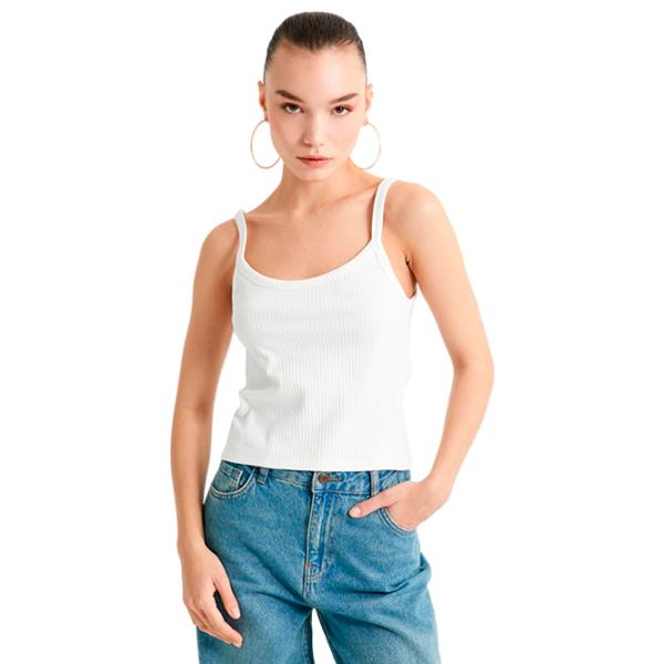 Maiou pentru femei Koton 4SAL30094IK S/ White photo 1 Maiou pentru femei Koton 4SAL30094IK S/ White photo 1