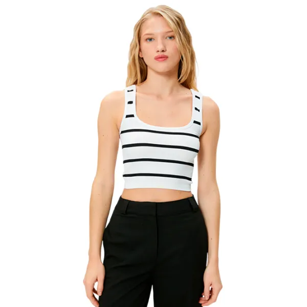 Maiou pentru femei Koton 4SAL30023IK S/ White photo 1 Maiou pentru femei Koton 4SAL30023IK S/ White photo 1