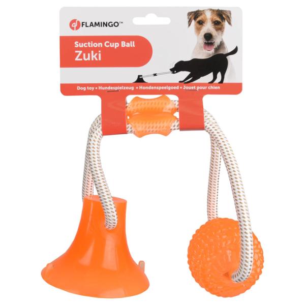 Frânghie cu minge pentru câine Flamingo Zuki Ball  photo 1 Frânghie cu minge pentru câine Flamingo Zuki Ball  photo 1