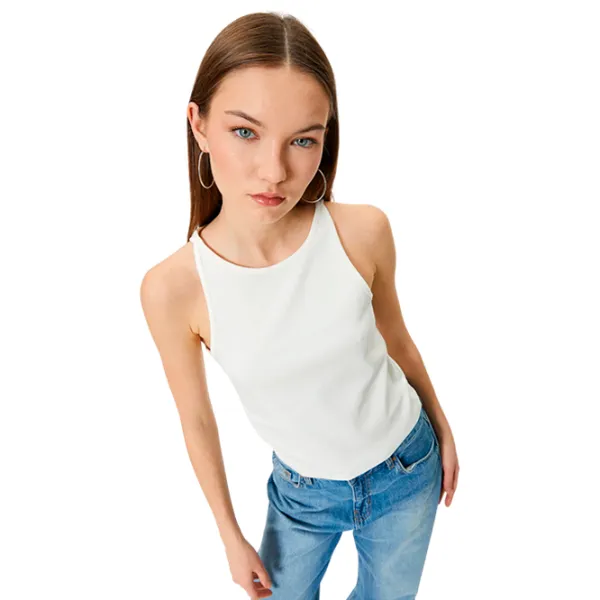 Maiou pentru femei Koton 4SAL30070IK S/ White photo 3 Maiou pentru femei Koton 4SAL30070IK S/ White photo 3