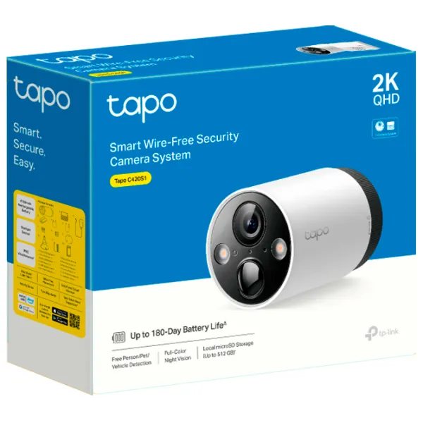 Set camera de supraveghere TP-Link TAPO C420S1 Fără fir/ White photo 3
