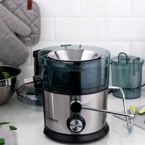 Storcator de fructe Ardesto JEG-800 Centrifugă / 1100 W / Black Silver photo 14