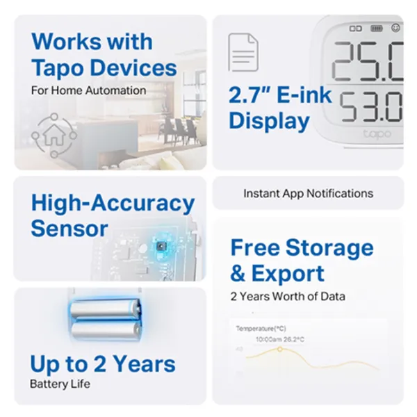 Stație meteorologică TP-Link Tapo T315 White photo 6