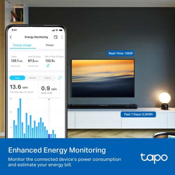Smart priza TP-Link Tapo P110 Белый photo 6
