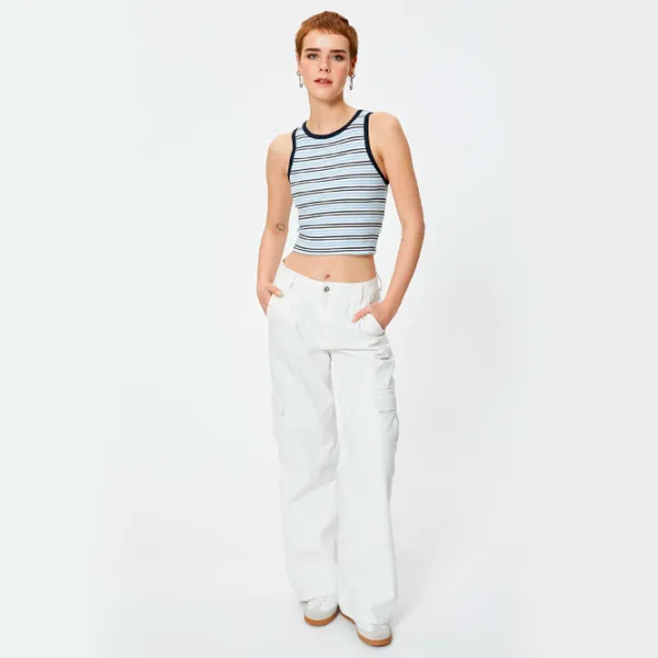 Maiou pentru femei Koton 4SAL30095IK L/ Blue photo 5 Maiou pentru femei Koton 4SAL30095IK L/ Blue photo 5