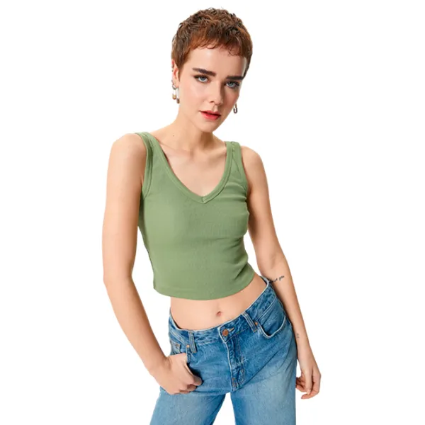 Maiou pentru femei Koton 4SAL30009IK S/ Khaki photo 3 Maiou pentru femei Koton 4SAL30009IK S/ Khaki photo 3